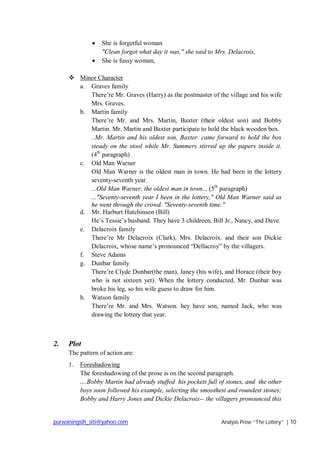The Delacroix Family in The Lottery Character Analysis .